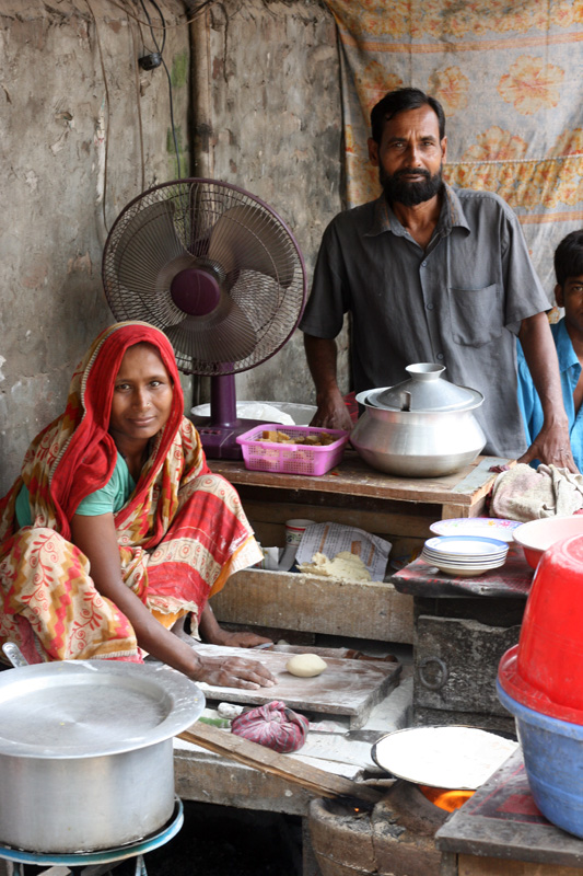 Chapatis in the making.