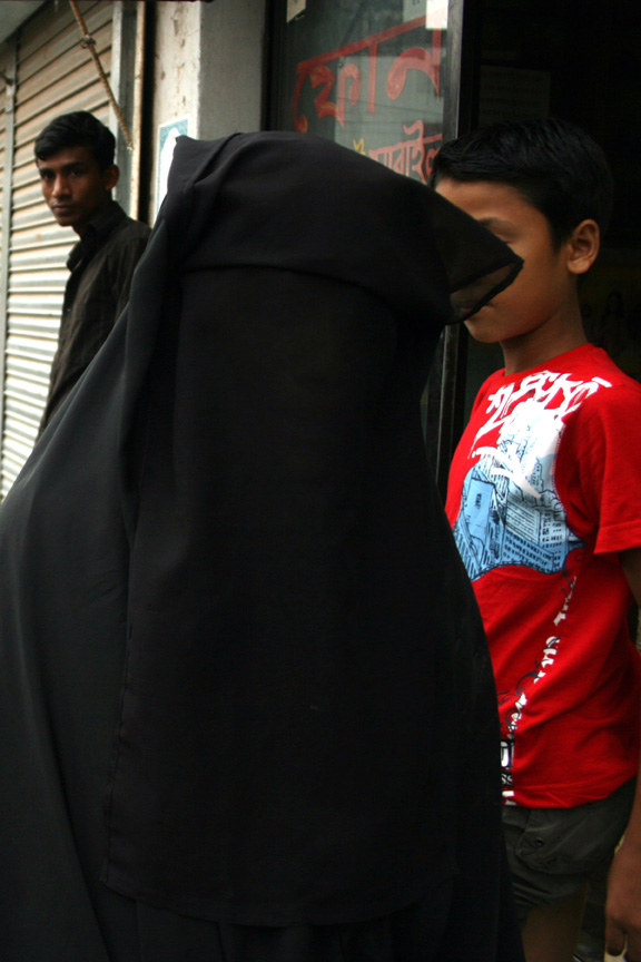 Muslim woman dressed with Borkha