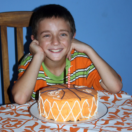 Jensen, with cake he decorated. Jensen, with cake he decorated.