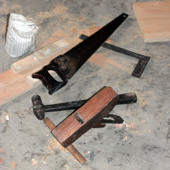 Carpenter tools sitting idle Carpenter tools sitting idle