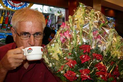 Coffee, birthday and flowers! Coffee, birthday and flowers!