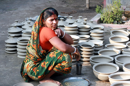 Sitting Beside Her Work