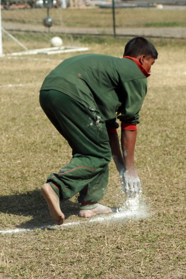 Low-budget chalk application!