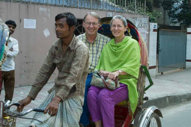Rickshaw Wallah Peeks at Camera