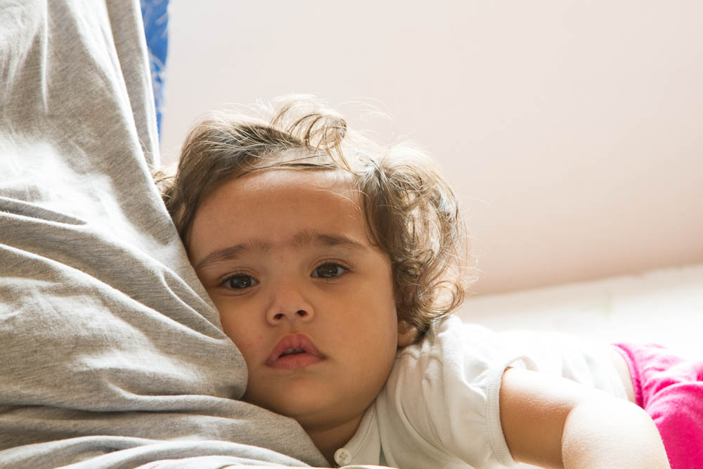 Shy Sophia next to Daddy!