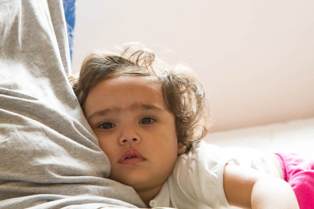 Shy Sophia next to Daddy!