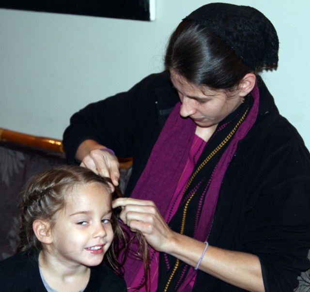 Moriah getting some special braiding!