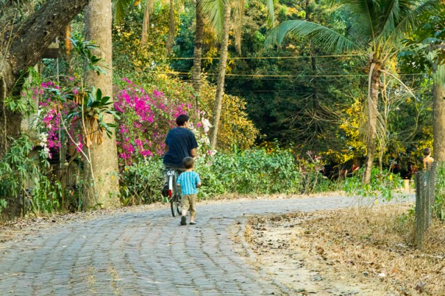 Father and Son on the Lane